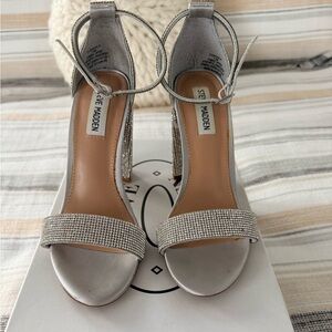 Steve Madden Sparkling Silver Strappy Heels